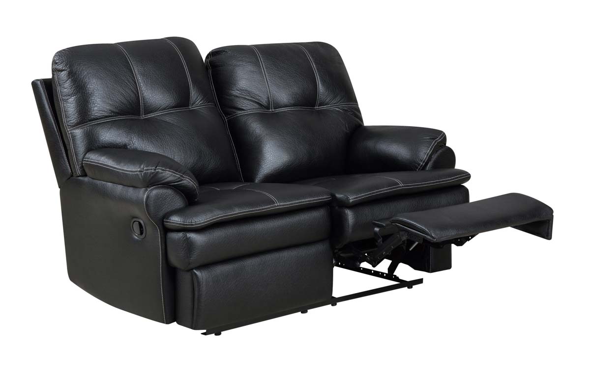 Global Furniture USA 1078 Motion Love Seat - Printed MicroFiber - Black
