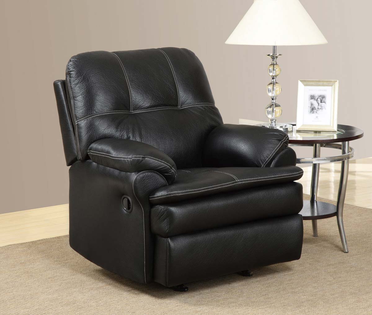 Global Furniture USA 1078 Rocker Recliner Chair - Printed MicroFiber - Black