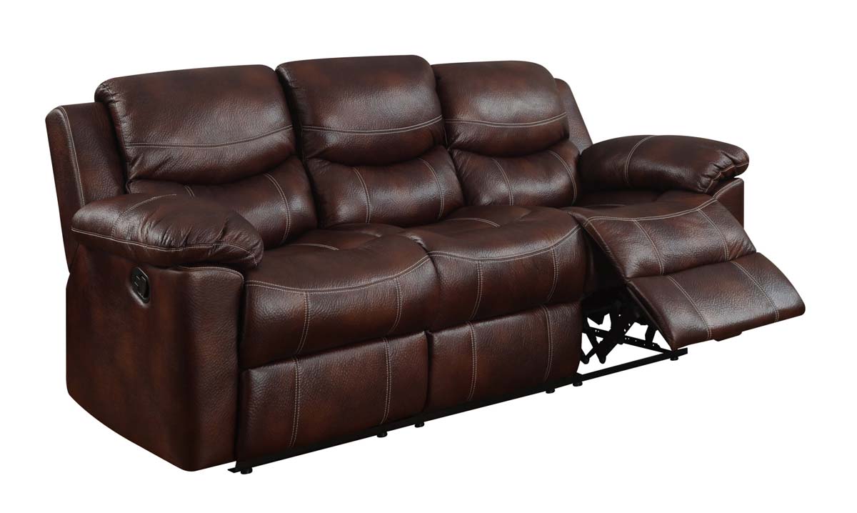 Global Furniture USA 2128 Reclining Sofa - Printed MicroFiber - Brown