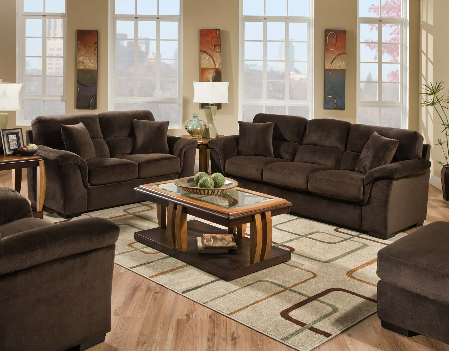 Global Furniture USA 3880 Chair - Argus Fabric - Coffee