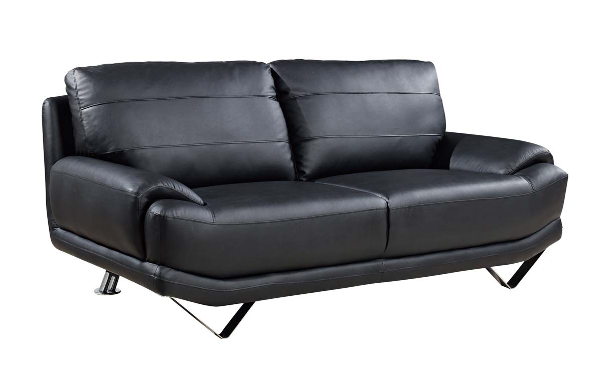 Global Furniture USA 4030 Sofa - Black/Bonded Leather with Metal Legs