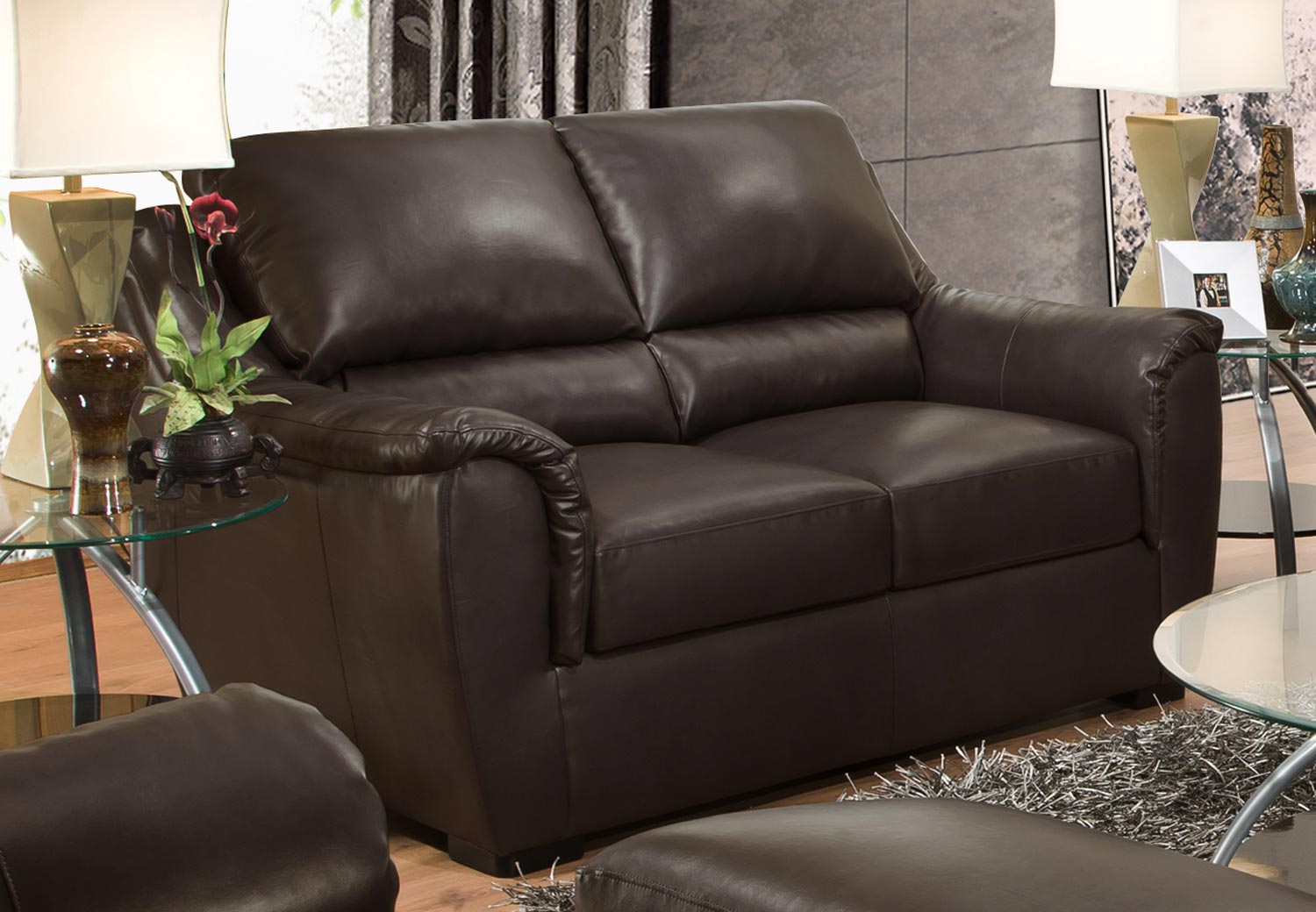 Global Furniture USA 6540 Loveseat - Bonded Leather - Espresso