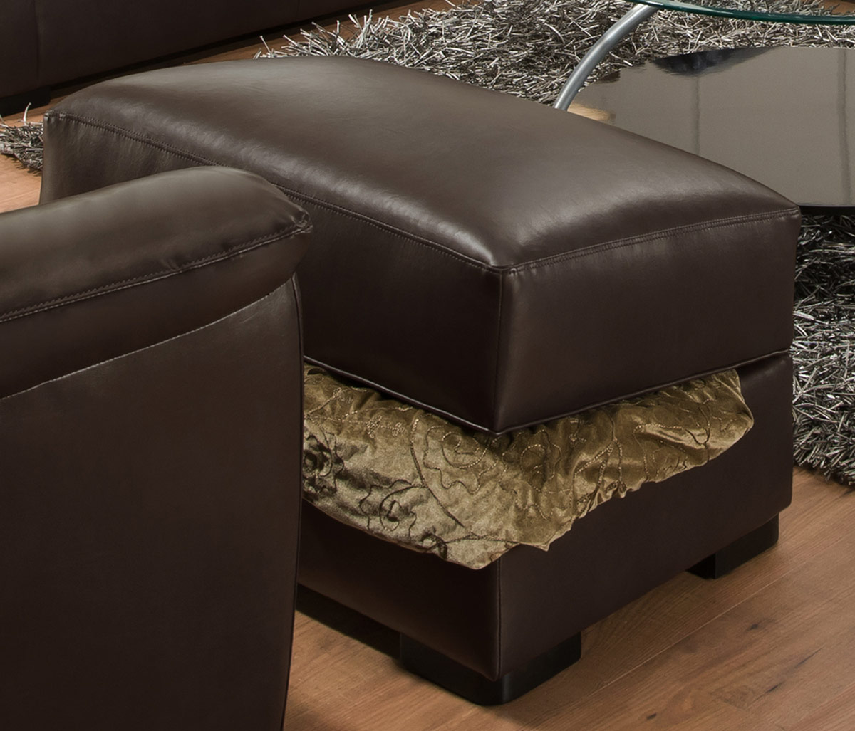 Global Furniture USA 6540 Storage Ottoman - Bonded Leather - Espresso