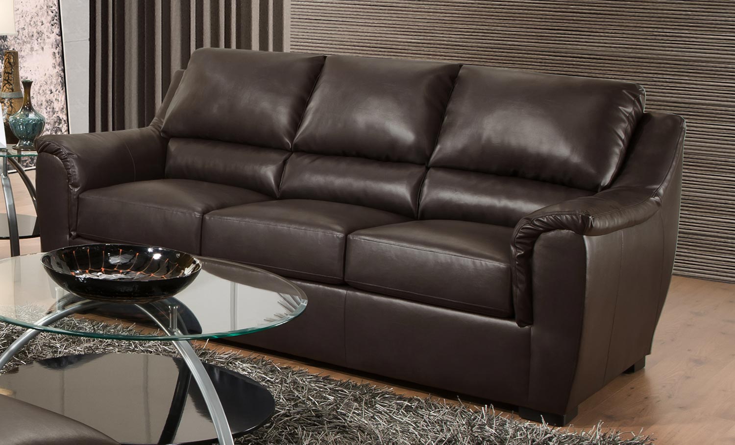 Global Furniture USA 6540 Sofa - Bonded Leather - Espresso