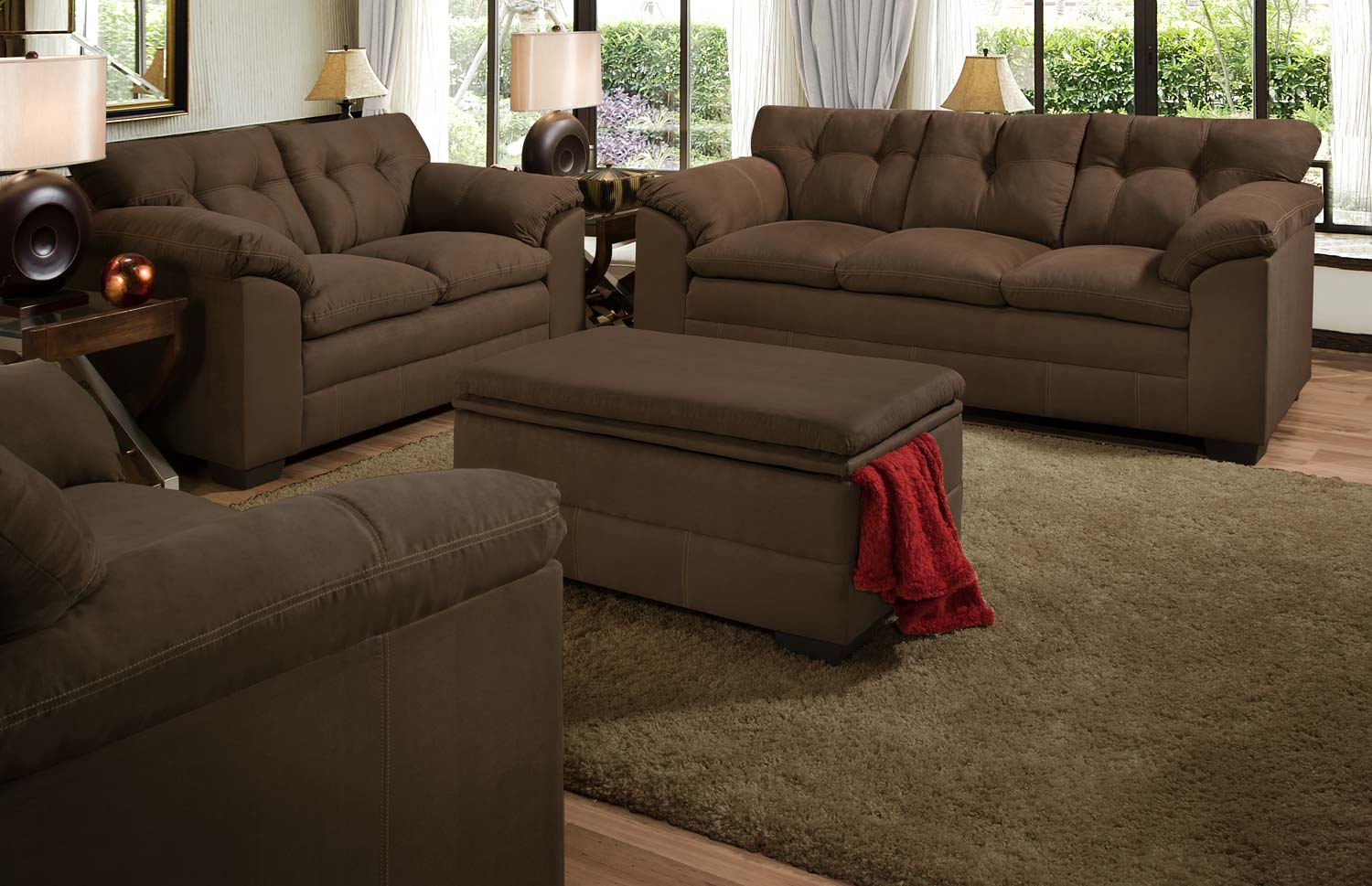 Global Furniture USA 6765 Sofa Set - Micro Fabric - Espresso