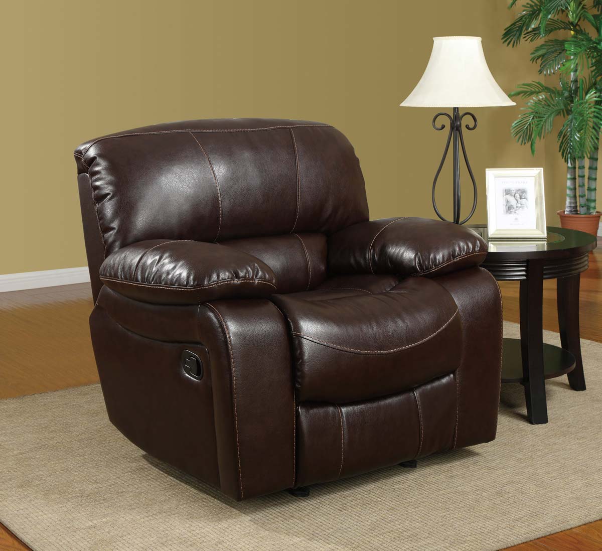 Global Furniture USA 8122 Glider Recliner Chair - Bonded Leather - Burgundy