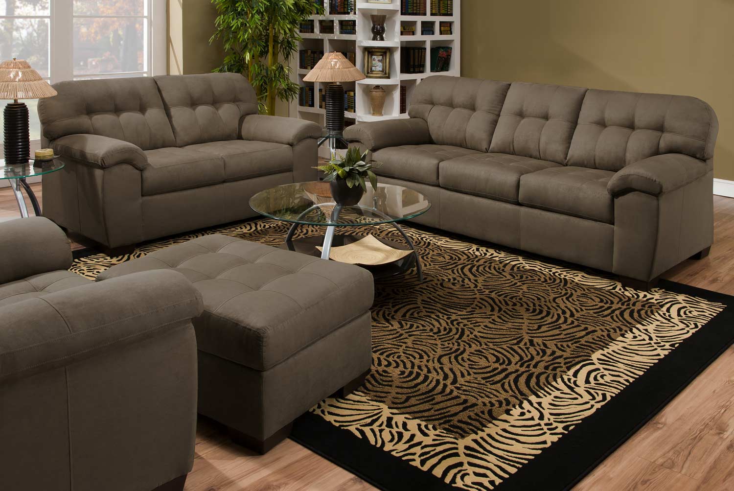 Global Furniture USA 9558 Sofa Set - Micro Fabric - Mushroom