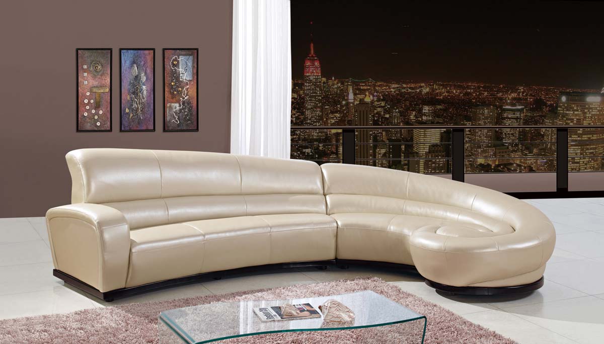 Global Furniture USA 958 2 Piece Sectional Sofa - Pearl - Bonded Leather