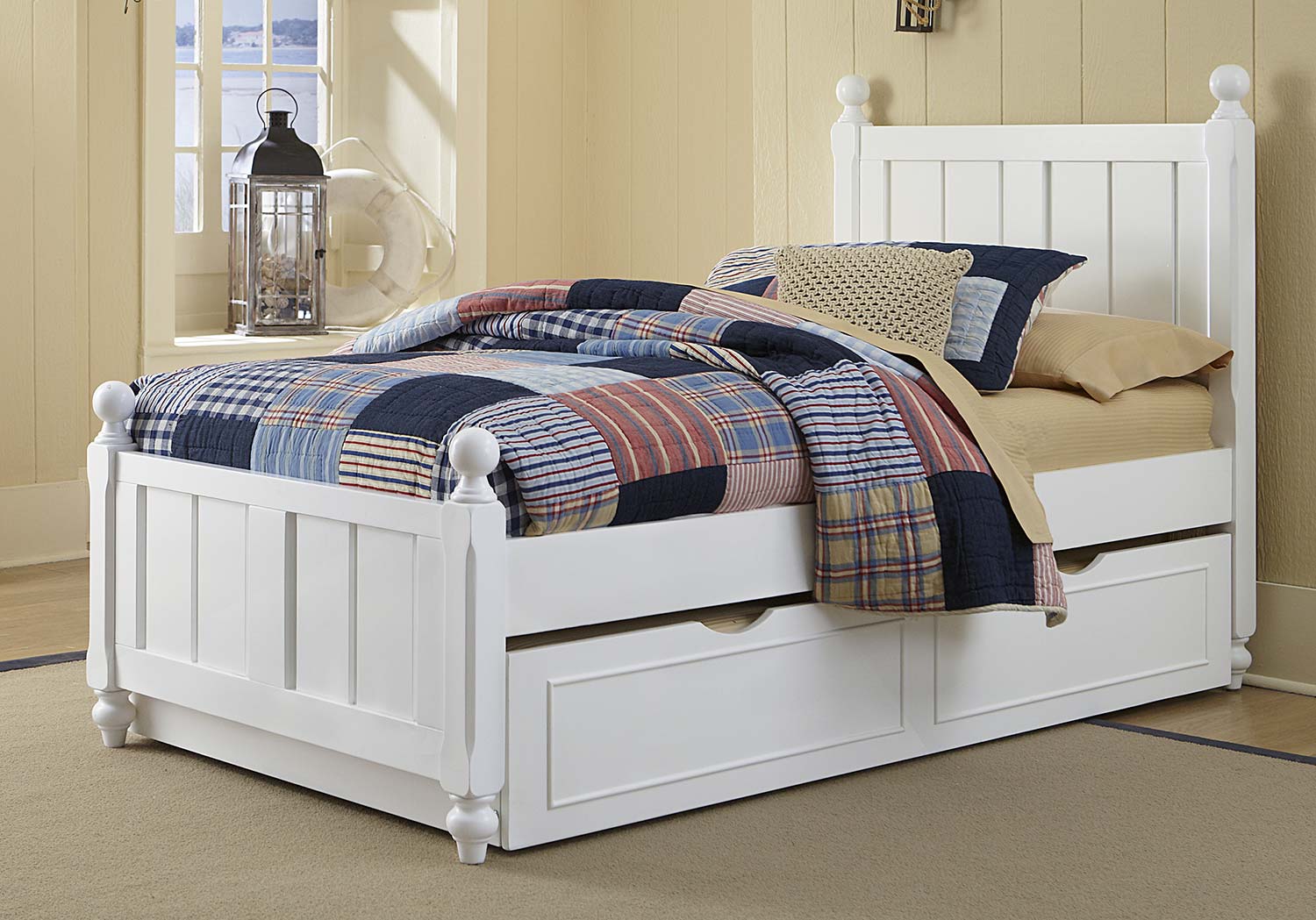 NE Kids Lake House Kennedy Bed With Trundle - White