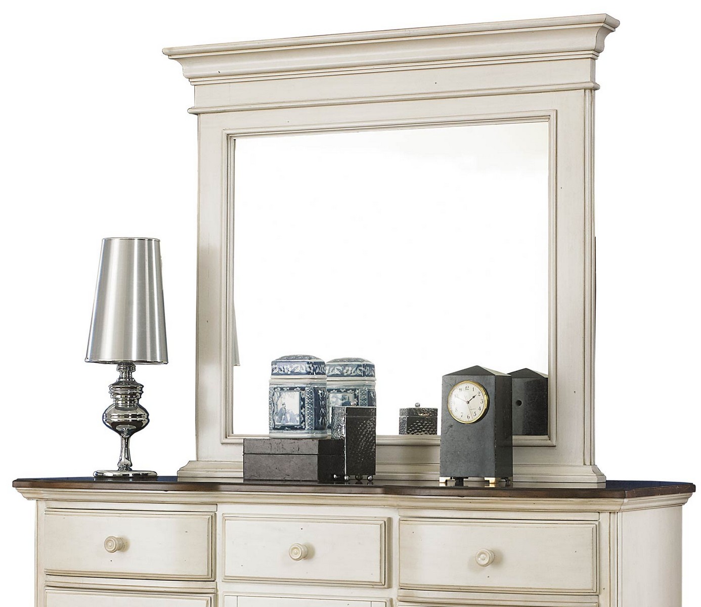 Hillsdale Pine Island Mirror for Mule Dresser - Old White
