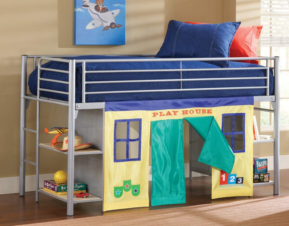 Hillsdale Universal Youth Junior Loft Bed With Bookcase Sides