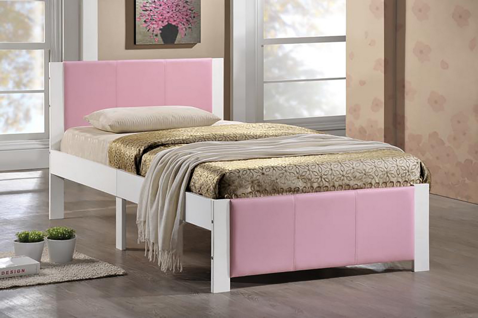 Hillsdale Ventura Twin Bed - White - Pink