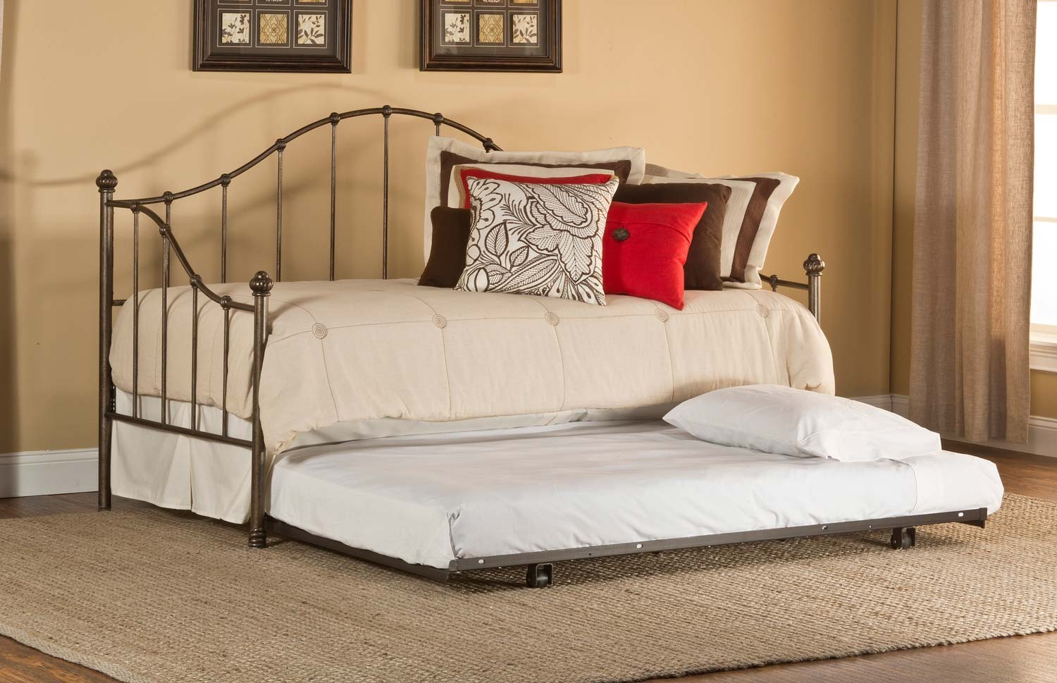 Hillsdale Amy Daybed with Roll-Out Trundle - Aged Steel