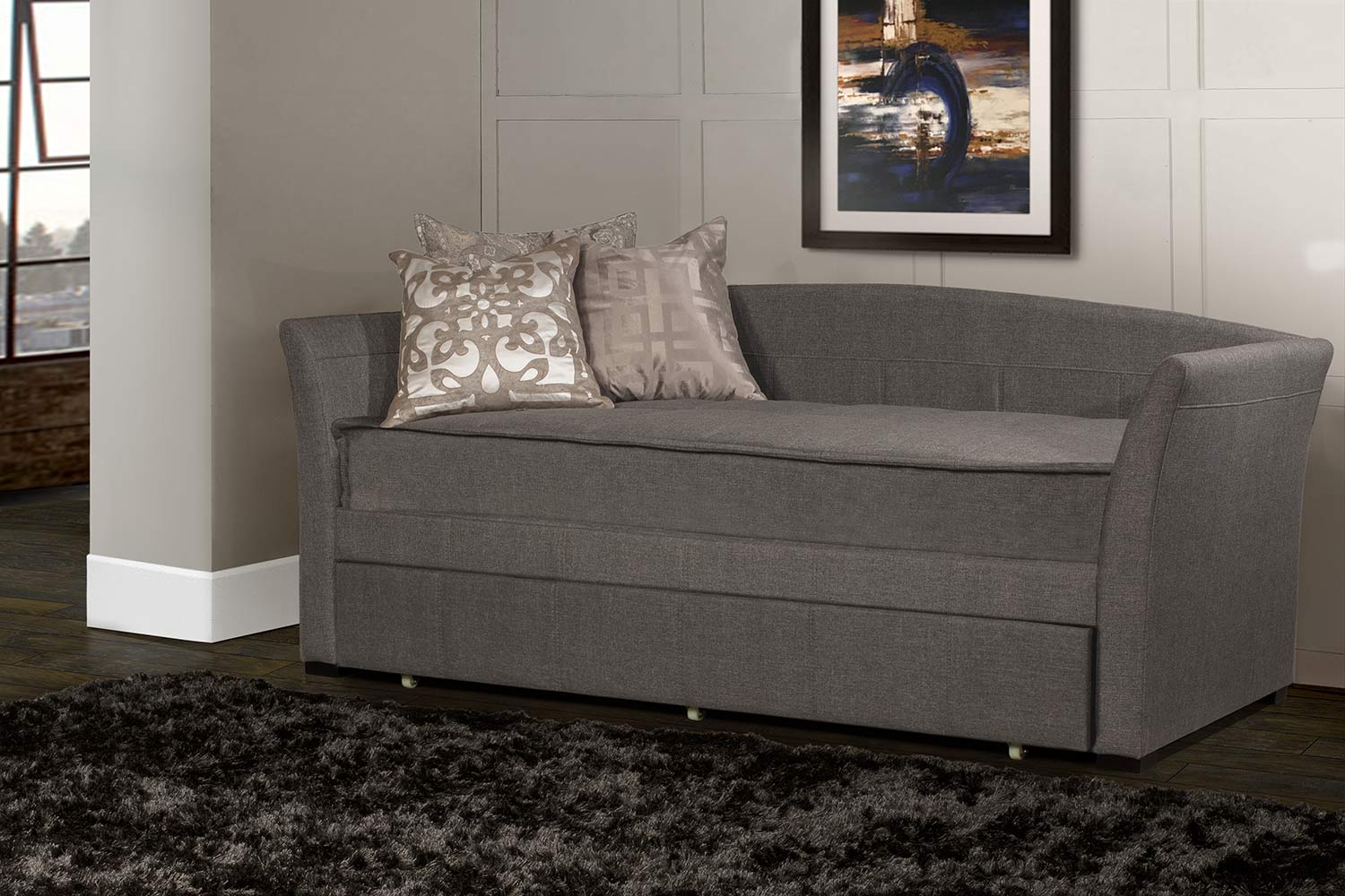 Hillsdale Montgomery Daybed with Trundle - Medium Gray