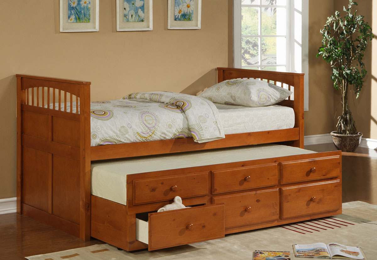 Hillsdale Taylor Falls Twin Captains Bed - Medium Pine