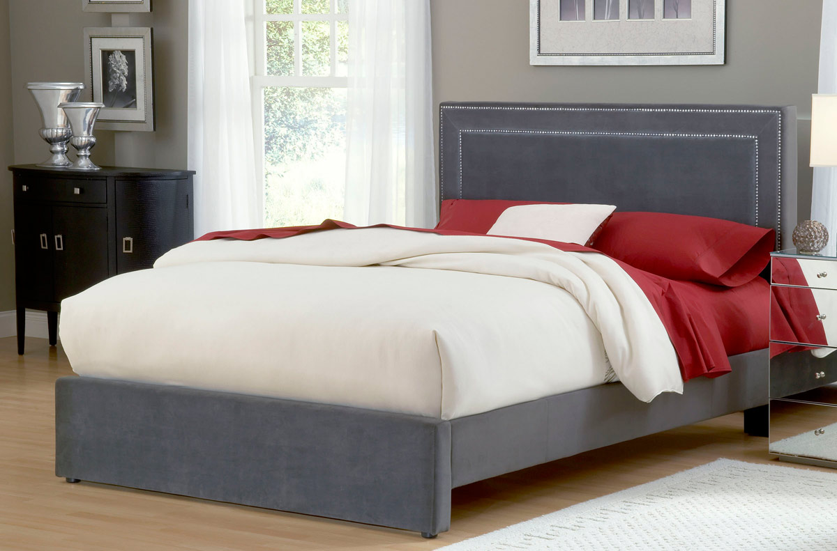 Hillsdale Amber Fabric Bed - Pewter