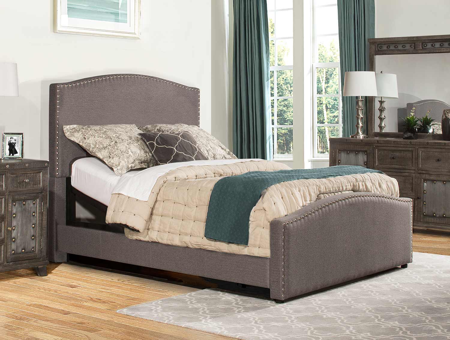 Hillsdale Kerstein Adjustable Bed - Orly Gray Fabric