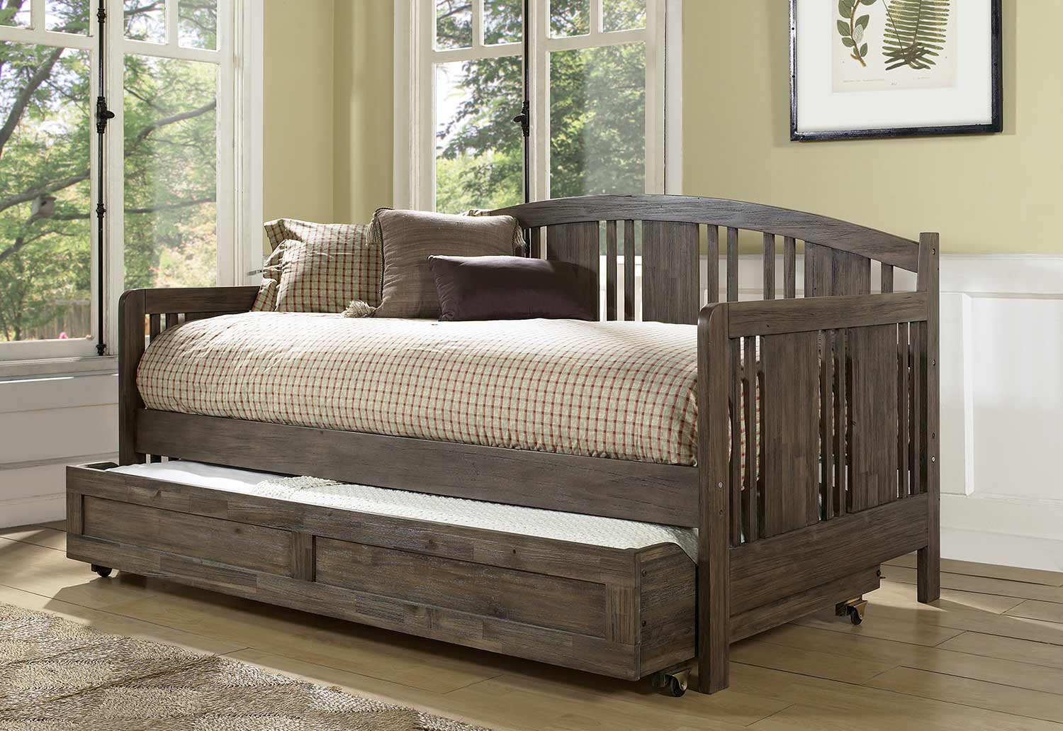 Hillsdale Dana Daybed with Trundle - Brushed Acacia