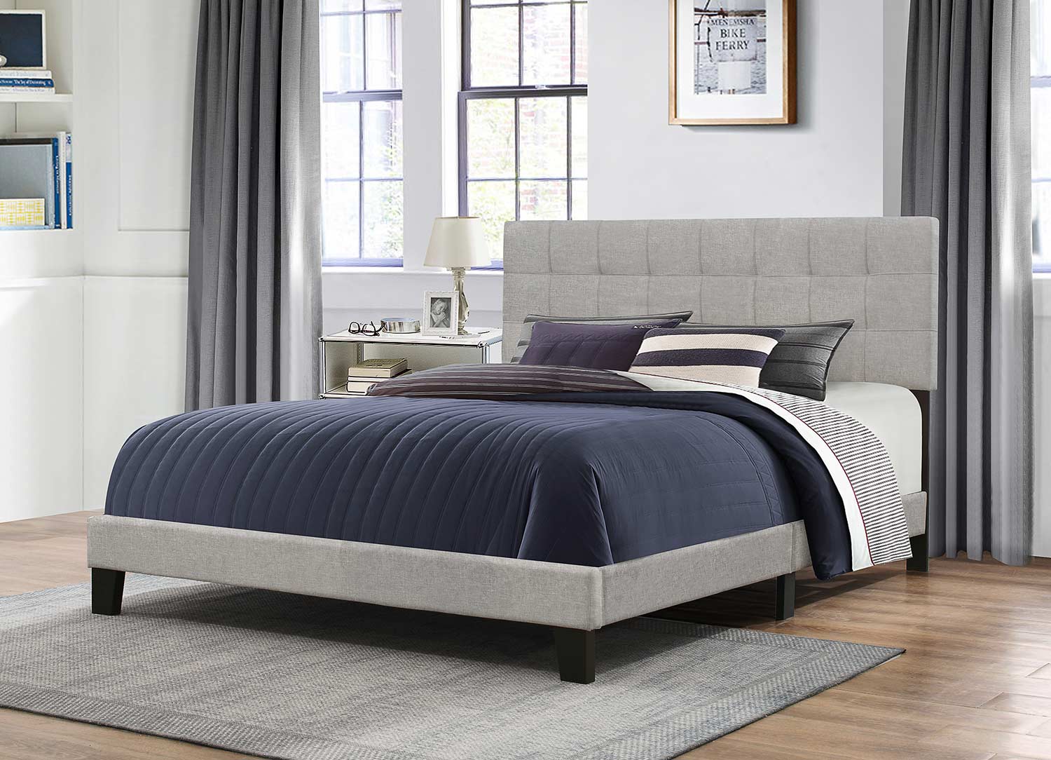 Hillsdale Delaney Bed - Glacier Gray Fabric