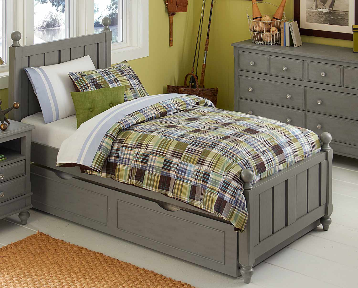 NE Kids Lake House Kennedy Bed With Trundle - Stone