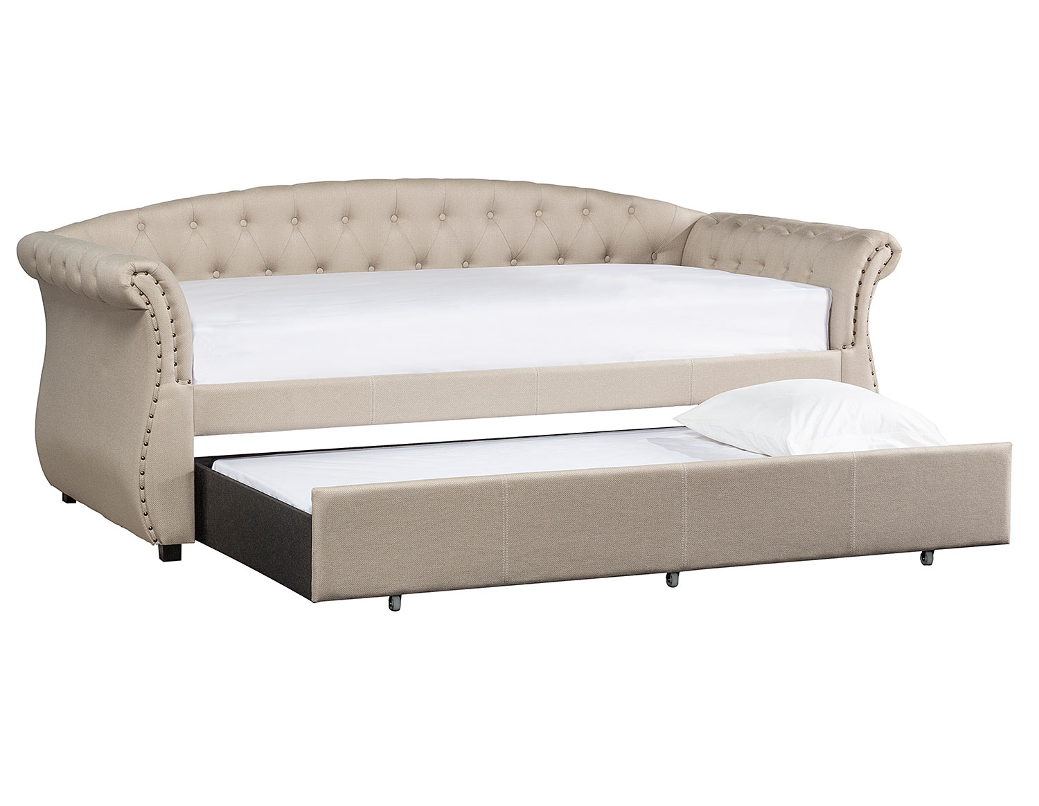 Hillsdale Harlow Twin Daybed and Trundle - Soft White/Linen Sandstone