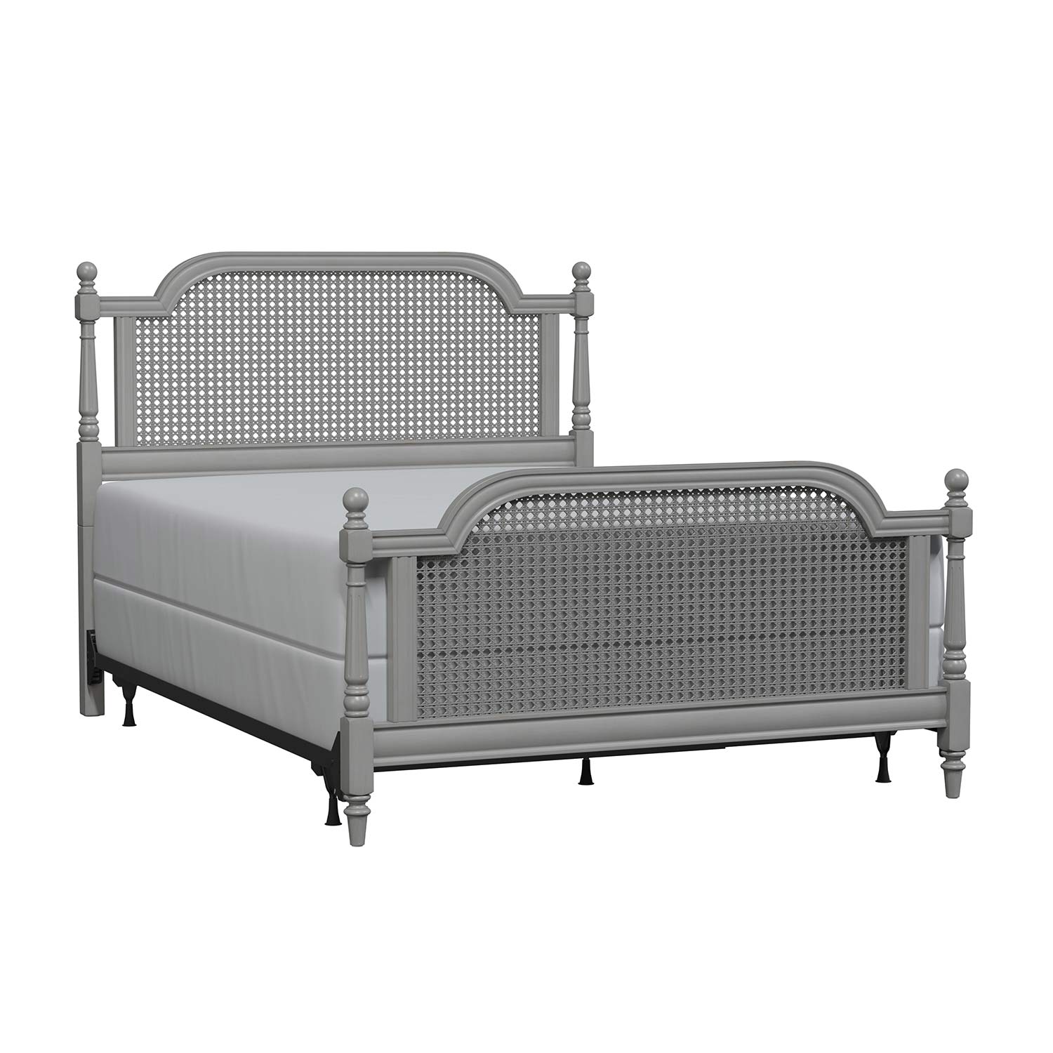 Hillsdale Melanie Wood and Cane Bed - French Gray