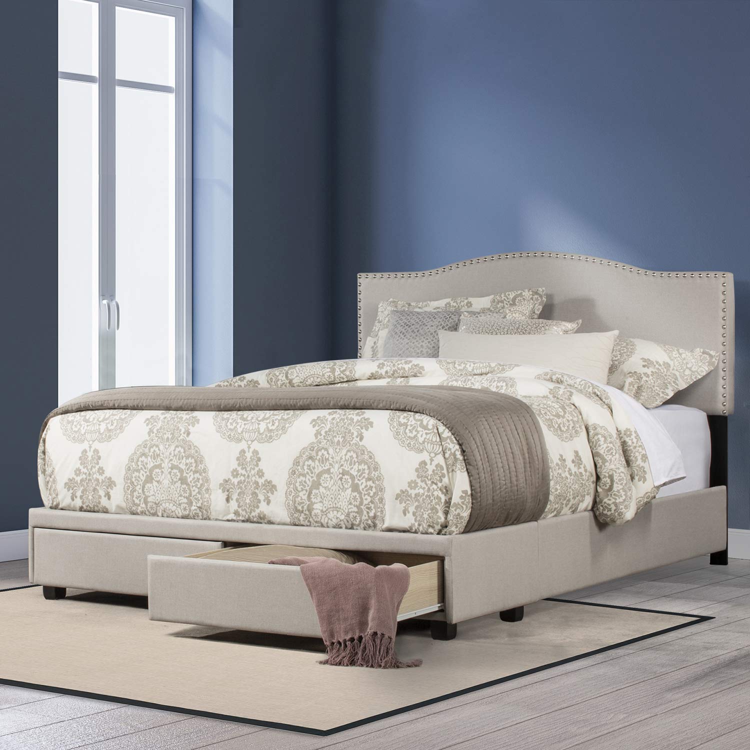 Hillsdale Kiley Upholstered Storage Bed - Fog Fabric