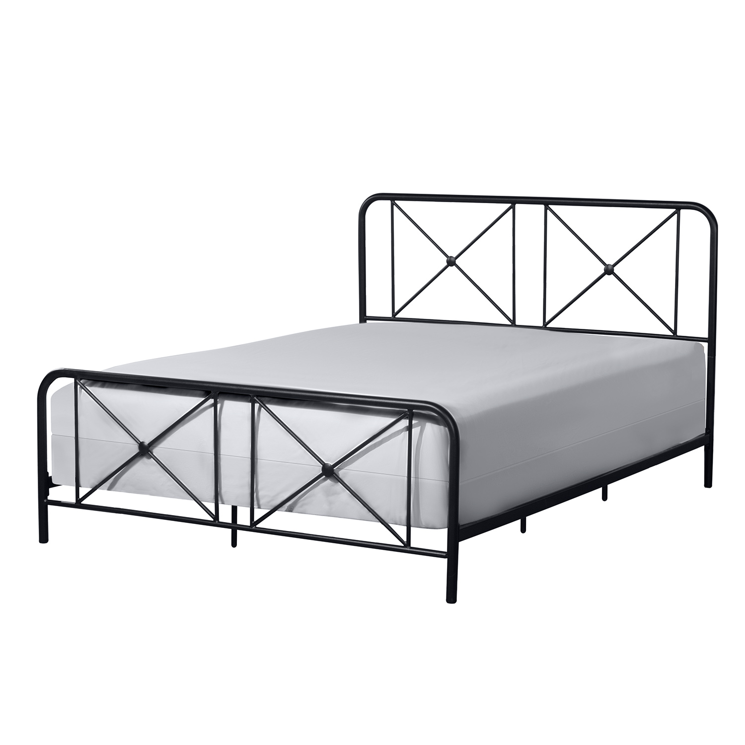 Hillsdale Williamsburg Metal Bed with Decorative Double X Design - Black