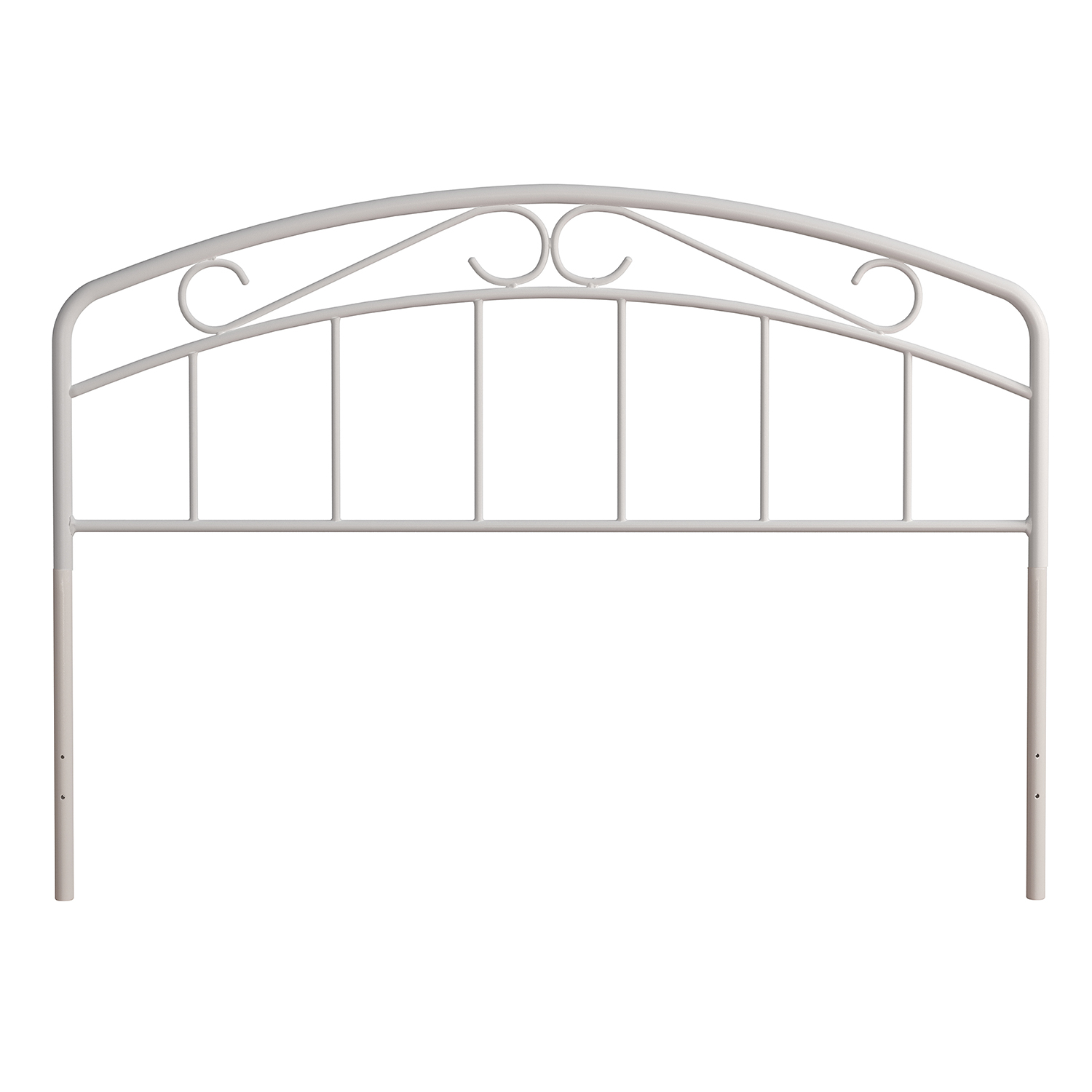 Hillsdale Jolie Metal Headboard with Arched Scroll Design - White