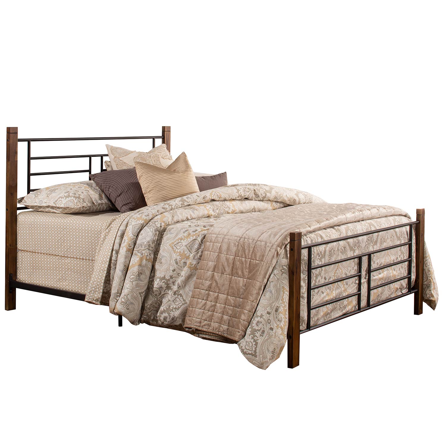 Hillsdale Raymond Metal Bed - Textured Black/Weathered Dark Brown