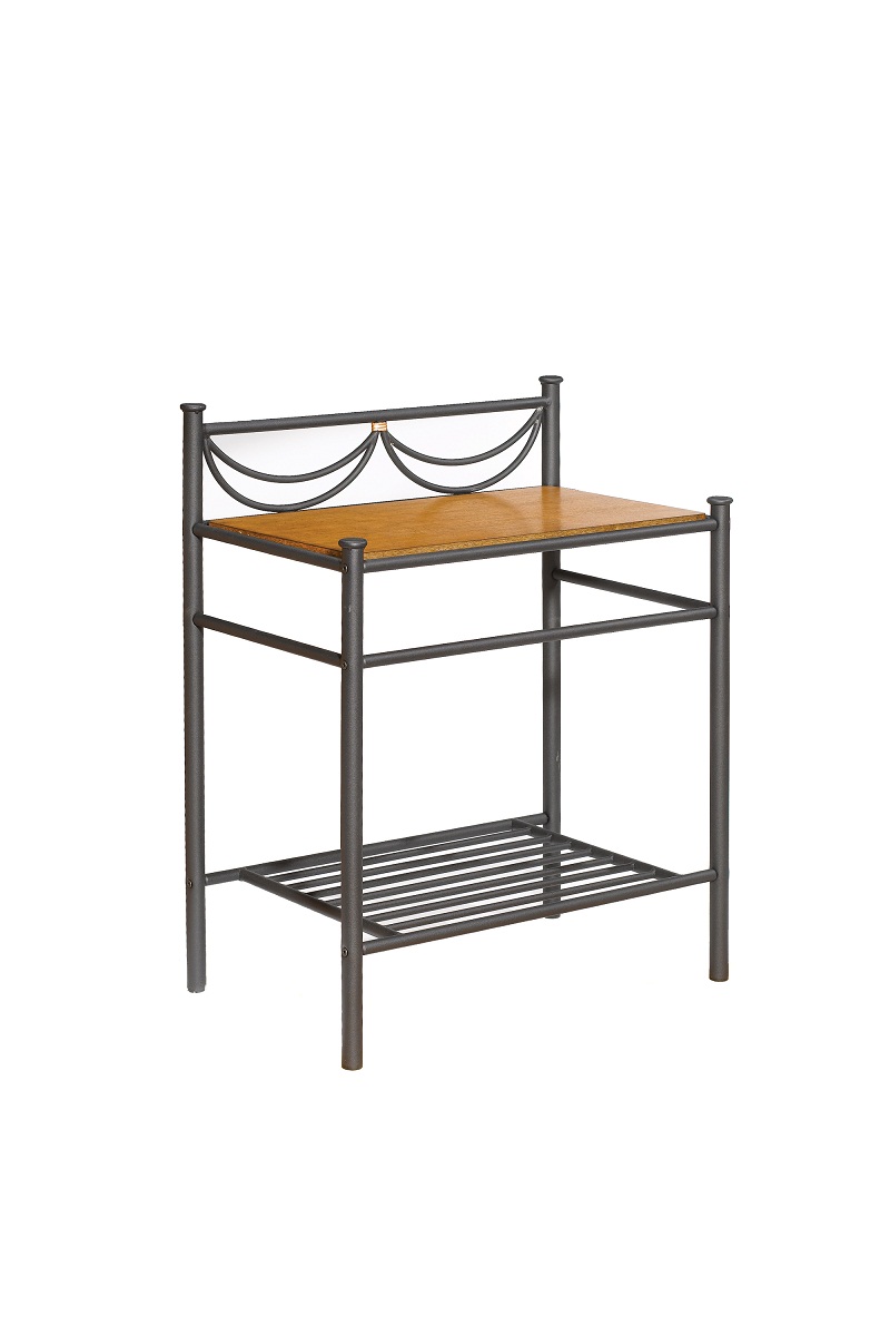 Hillsdale Camelot Nightstand with Wood Top - Black Gold/Oak Hillsdale Camelot Nightstand with Wood Top - Black Gold/Oak