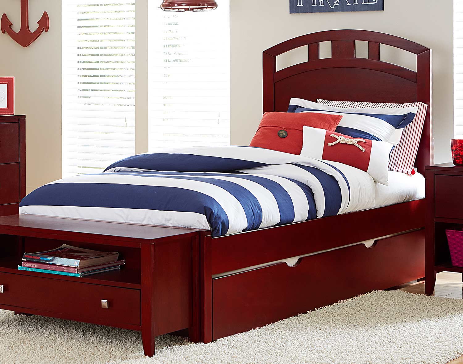 NE Kids Pulse Arch Bed With Trundle - Cherry