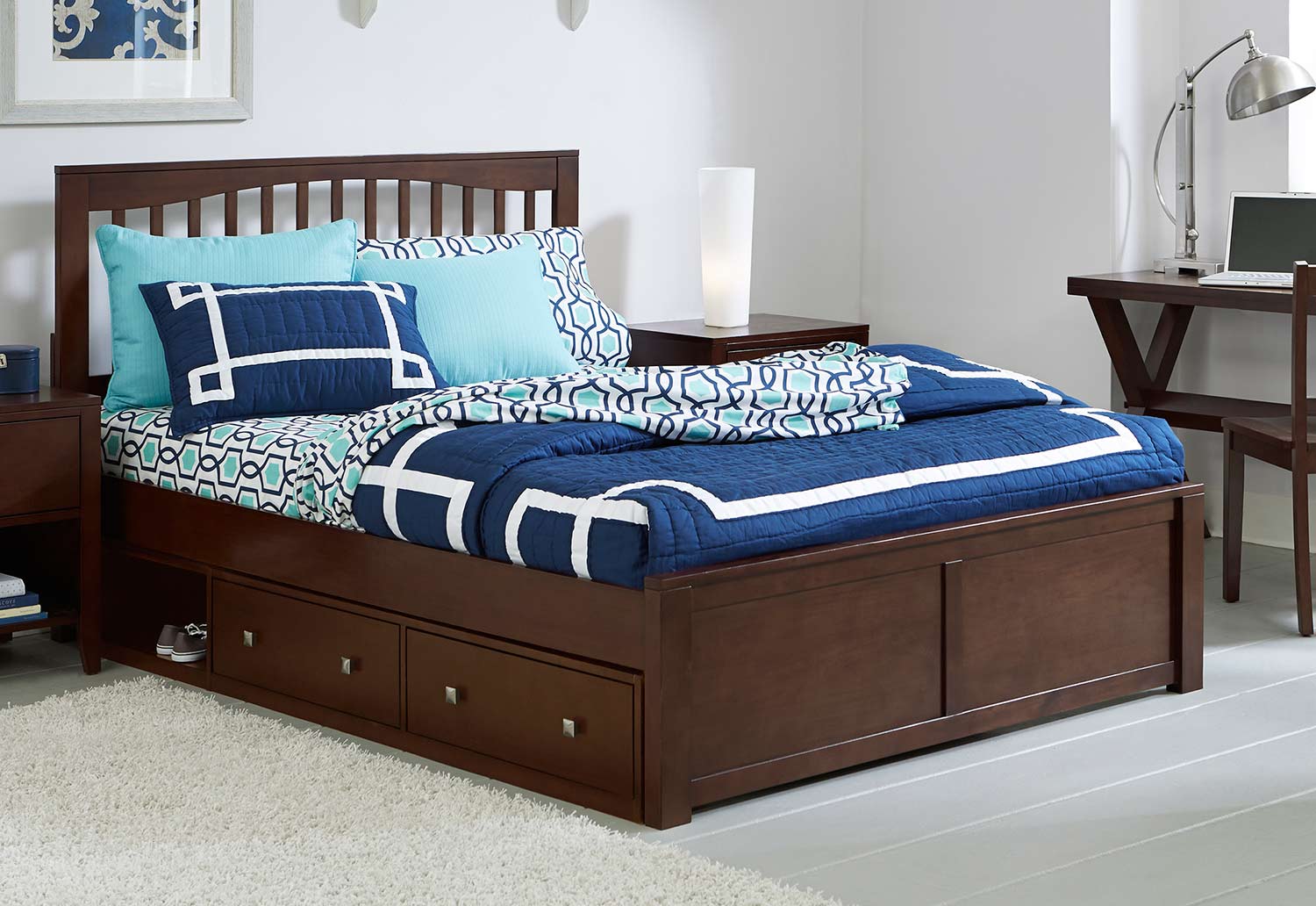 NE Kids Pulse Mission Bed With Storage - Chocolate