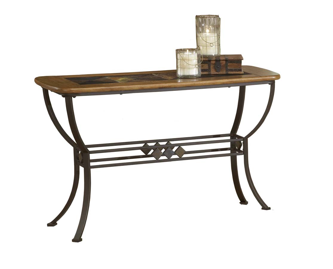 Hillsdale Lakeview Sofa Table with Wood and Slate Top