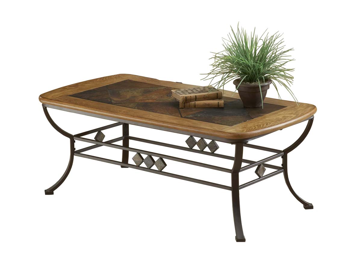 Hillsdale Lakeview Cocktail Table With Wood and Slate Top
