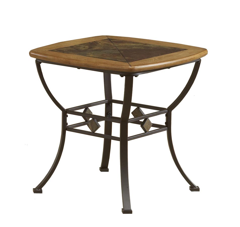 Hillsdale Lakeview End Table With Wood and Slate Top