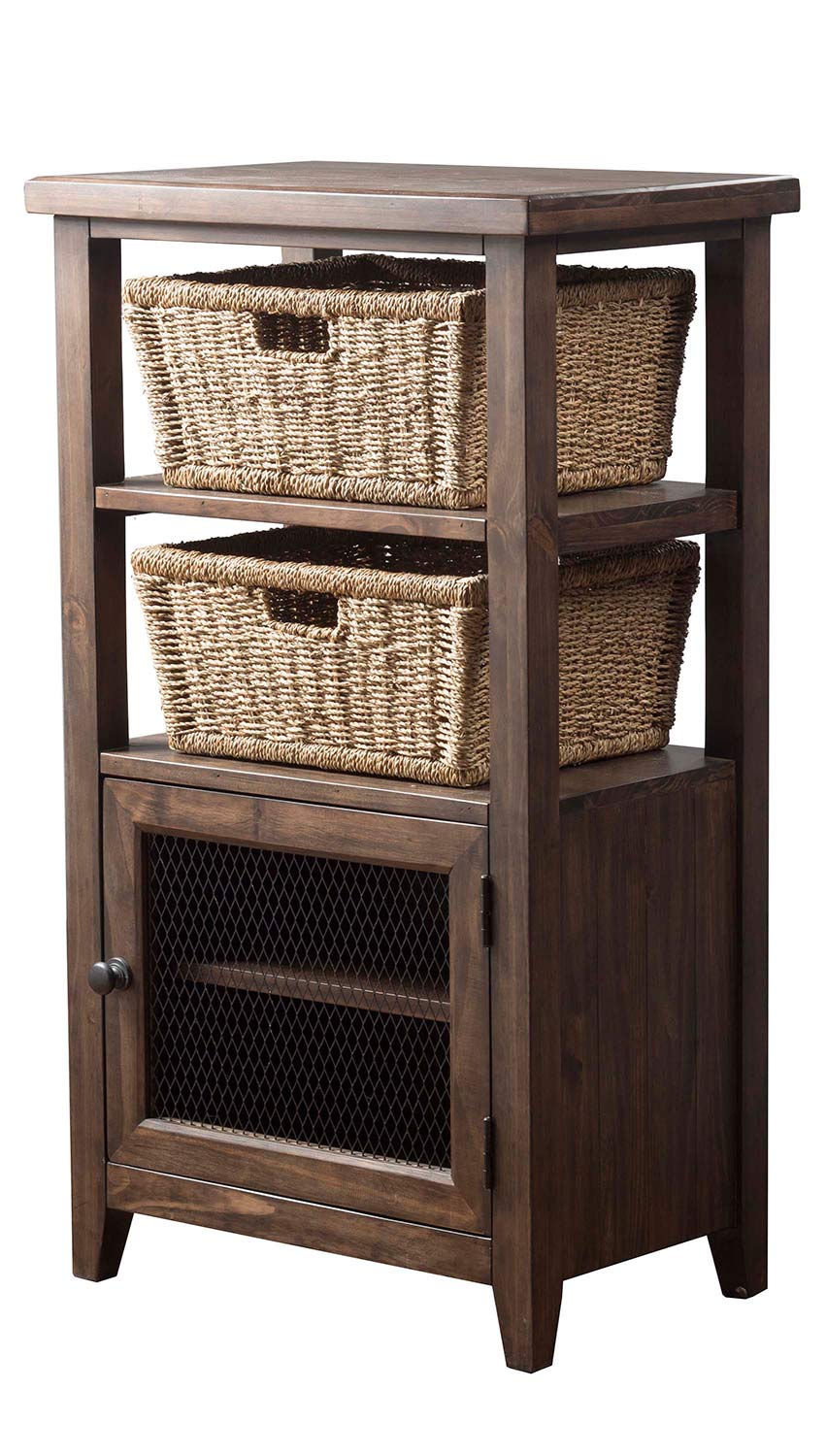 Hillsdale Tuscan Retreat Basket Stand with and 2-Baskets - Mocha