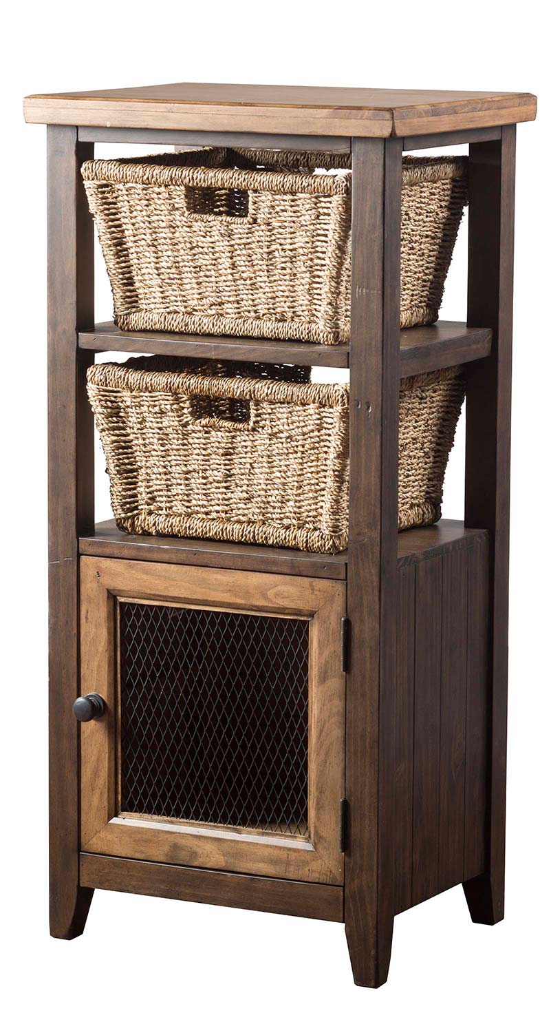 Hillsdale Tuscan Retreat Basket Stand with 2-Baskets - Faded Black