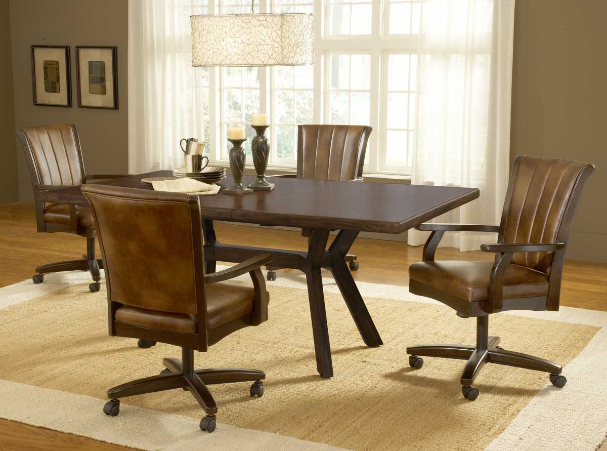 Hillsdale Grand Bay Rectangle Dining Set with Caster Chair - Cherry