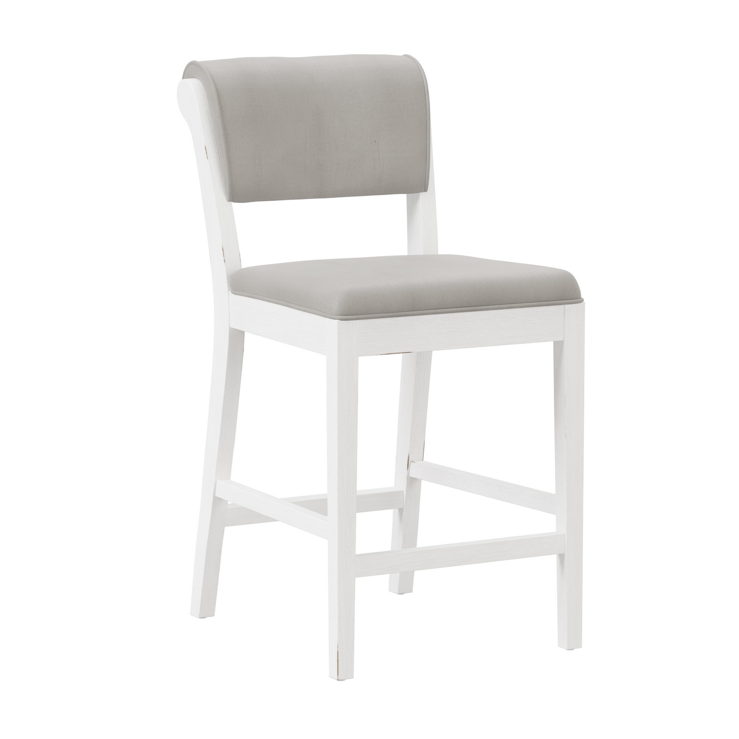 Hillsdale Clarion Wood and Upholstered Panel Back Counter Height Stool - Sea White