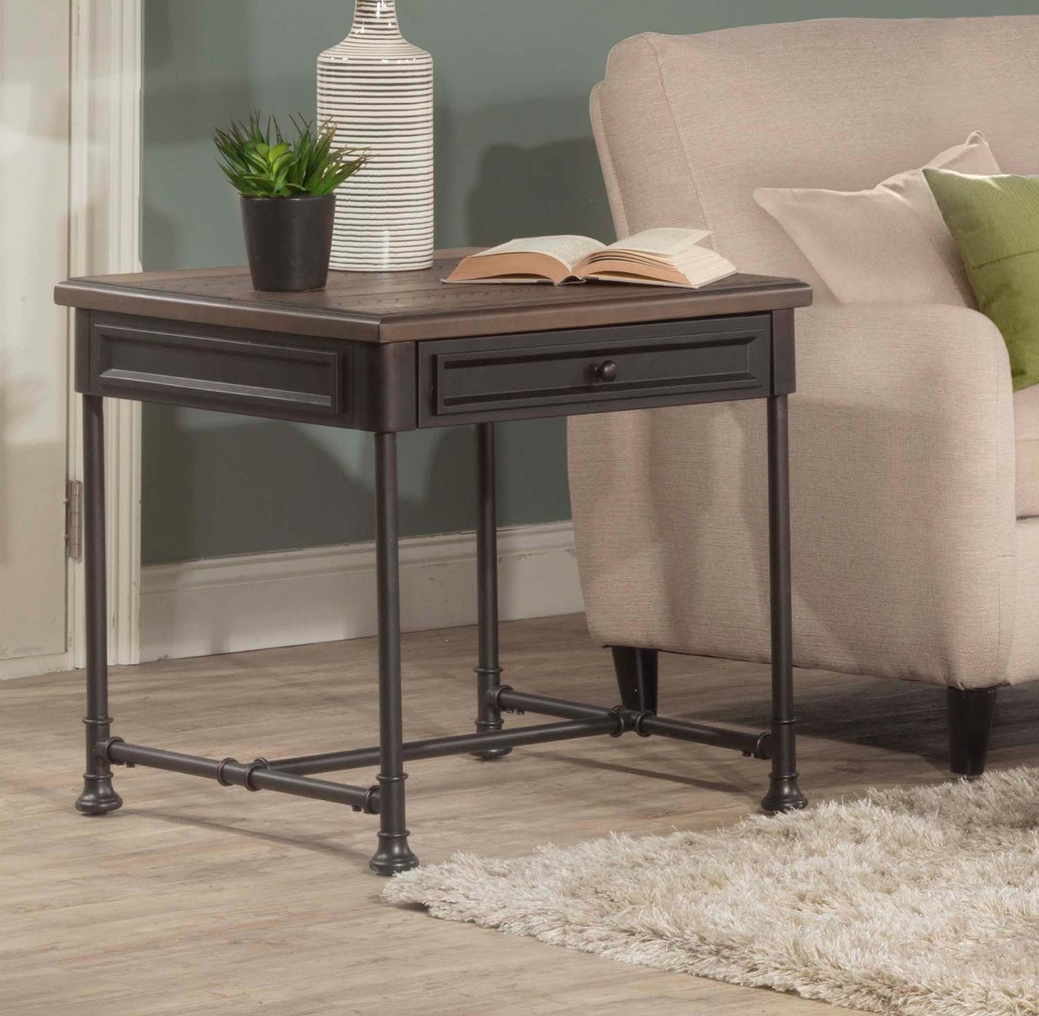 Hillsdale Casselberry End Table - Walnut/Brown