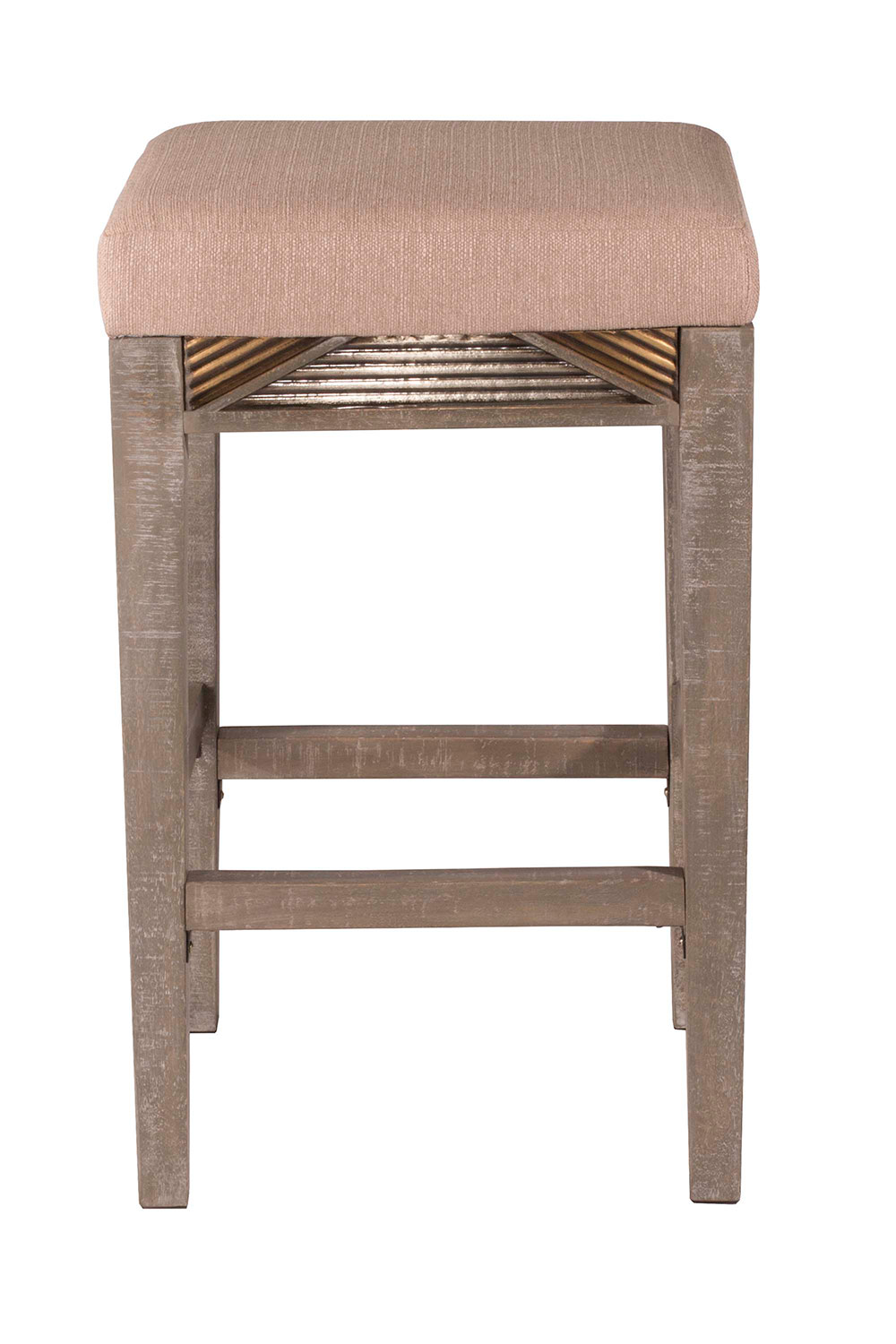 Hillsdale Bayshore Non-Swivel Backless Counter Stool - Graywash - Oyster Fabric