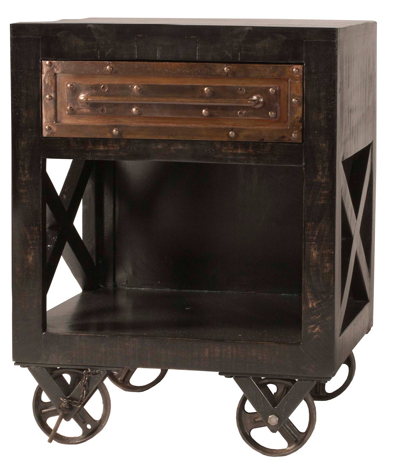 Hillsdale Bridgewater End Table with Casters - Rubbed Black