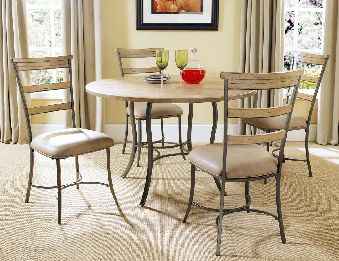 Hillsdale Charleston Round Dining Set With Ladder Back Dining Chair
