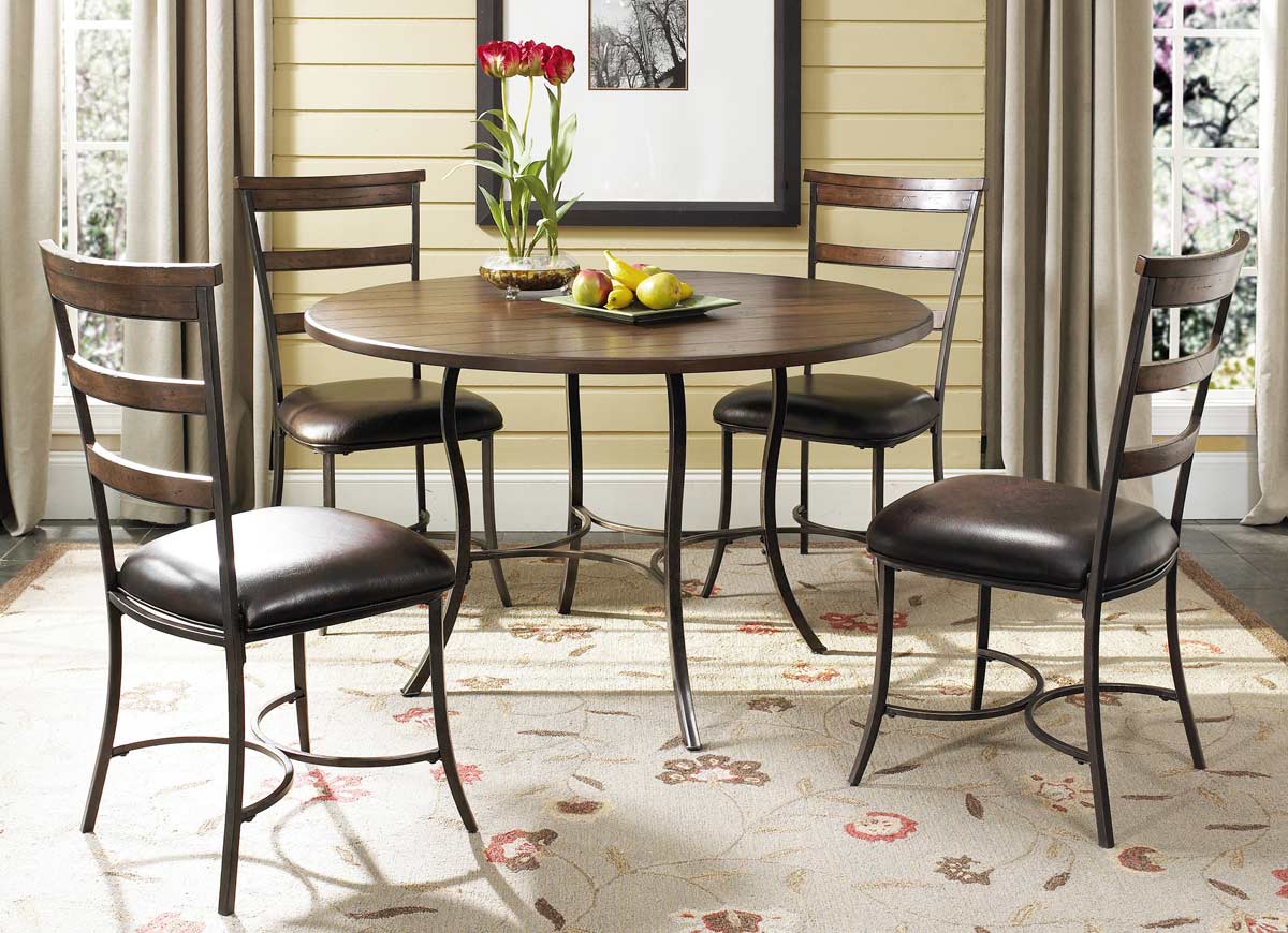 Hillsdale Cameron Round Dining Set With Ladder Back Dining Chair