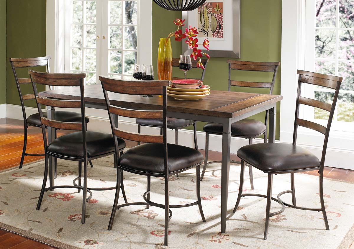 Hillsdale Cameron Rectangular Dining Set With Ladder Back Dining Chair
