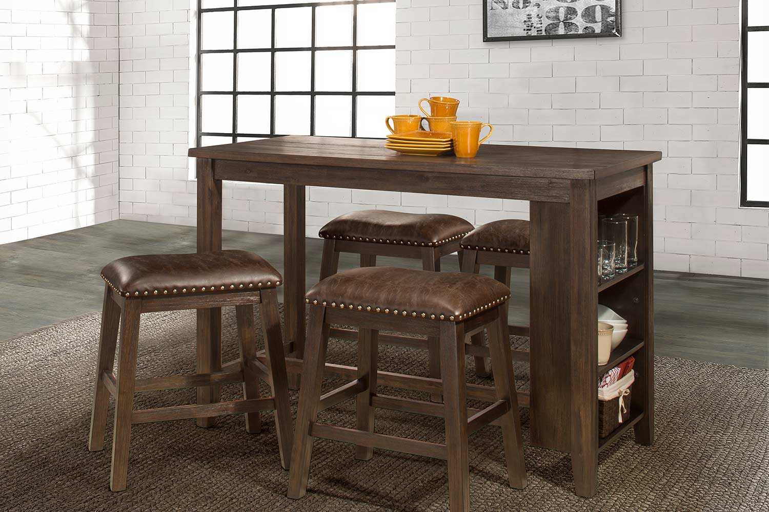 Hillsdale Spencer 5 Piece Counter Height Dining Set with Backless