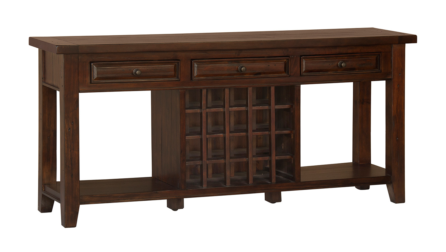 Hillsdale Tuscan Retreat Sideboard with 20 Bottle Wine Storage - Rustic Mahogany