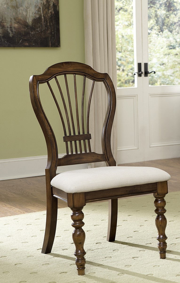 Hillsdale Pine Island Wheat Back Side Chair - Dark Pine - Ivory