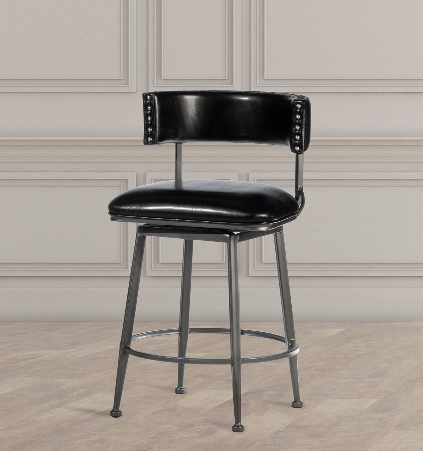 Hillsdale Kinsella Commercial Grade Swivel Counter Stool - Charcoal